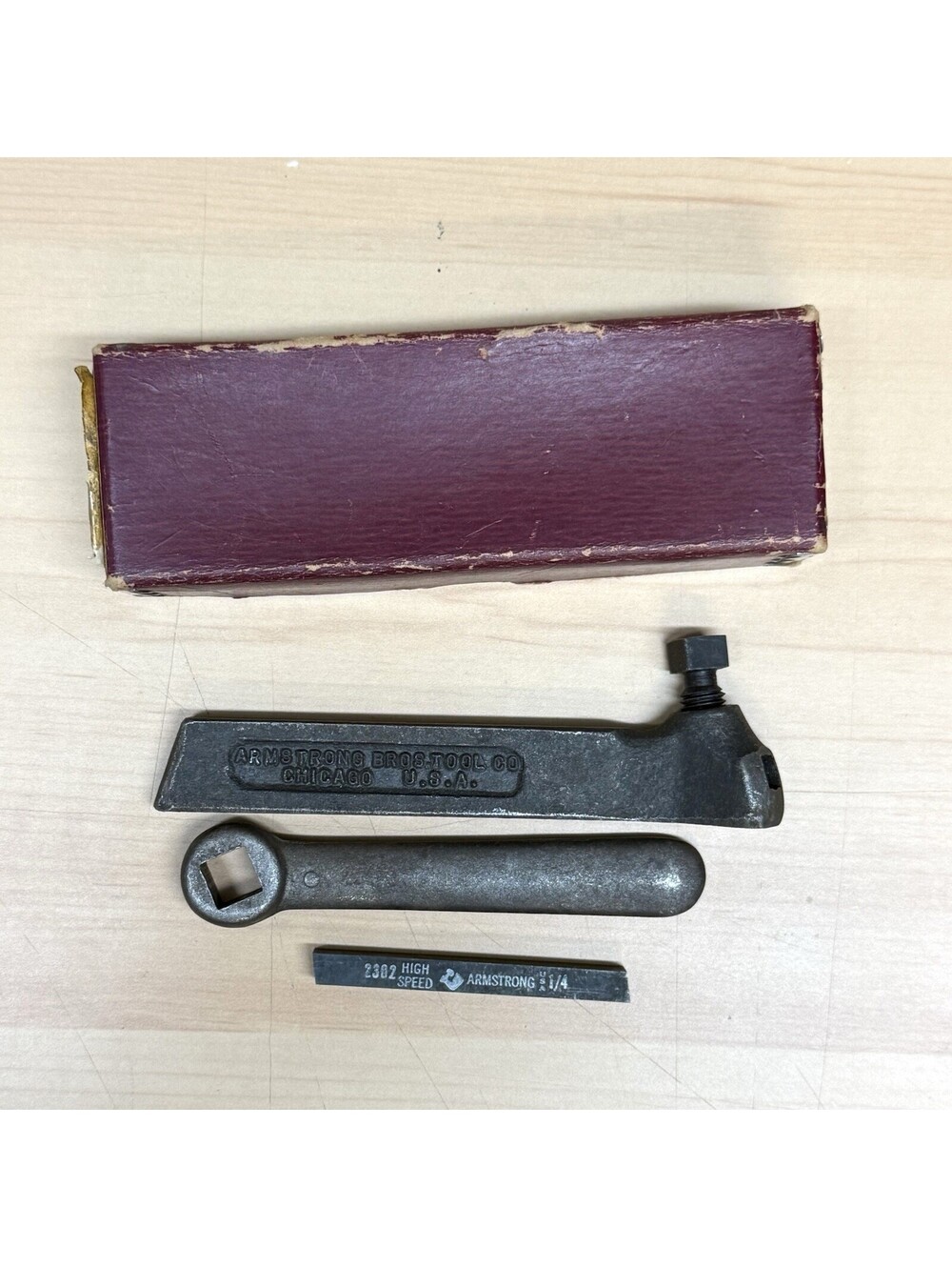 Vintage Armstrong No. 2010-L Lathe Tool Holder 1/4” HSS Bit Box USA‎ Machinist